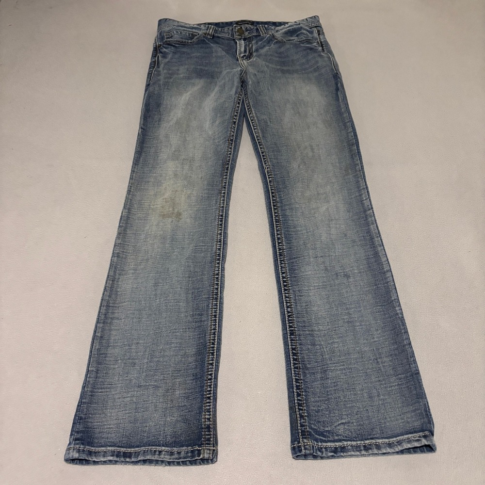 Warehouse One Womens Classic Bootcut Jeans 32x34 Blue Distressed Western